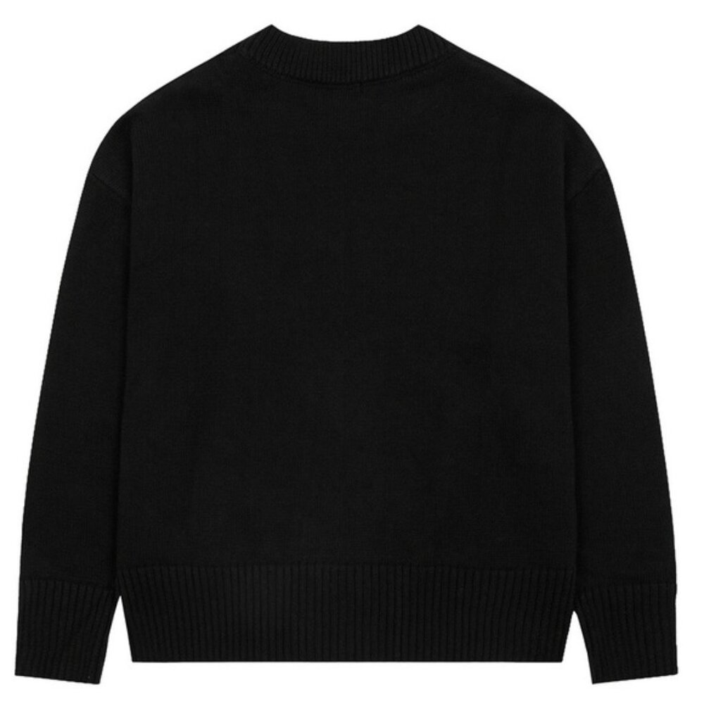 Ami Black Sweater with Bold Red Heart - Picture 2 of 6